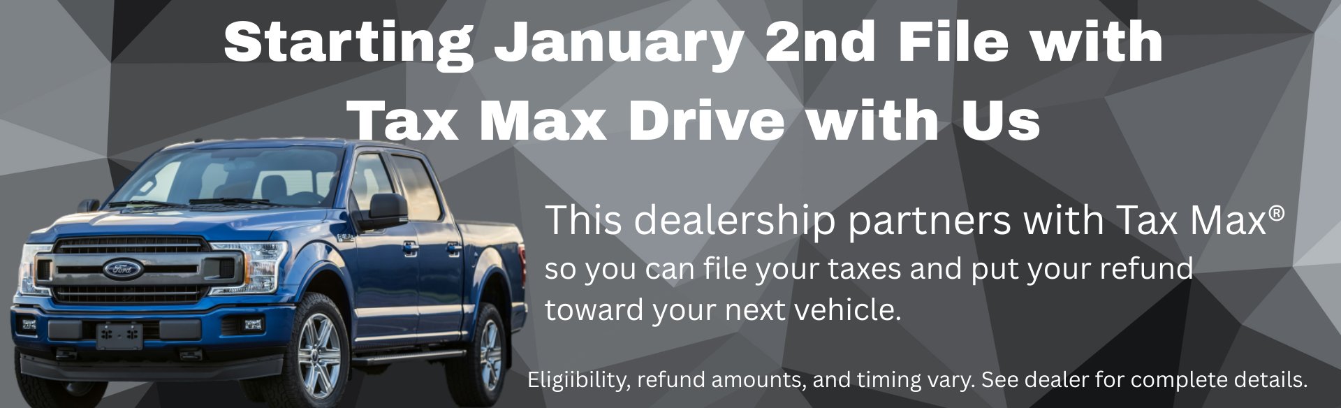 Parker Auto Sales Tax Max 2025 Banner