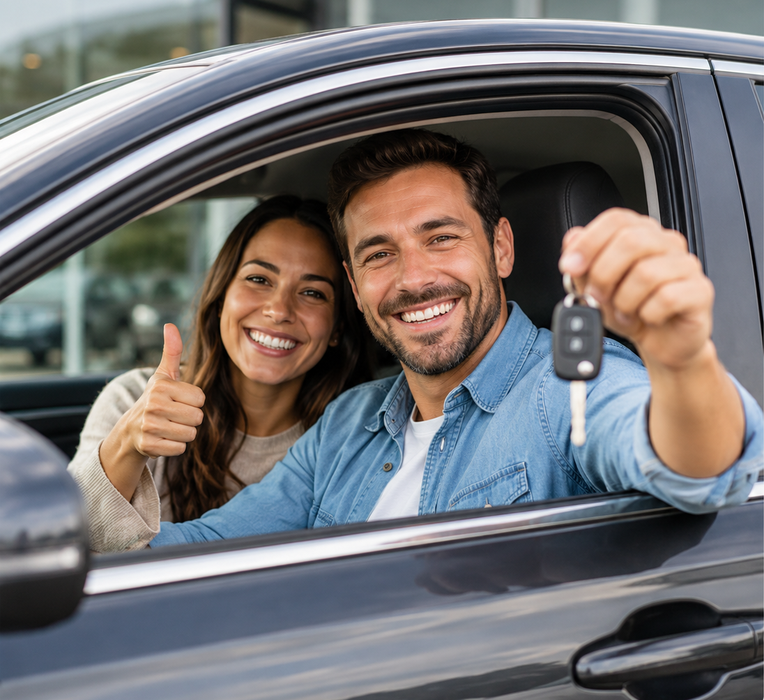 Happy couple at Smart Buy Auto Sales