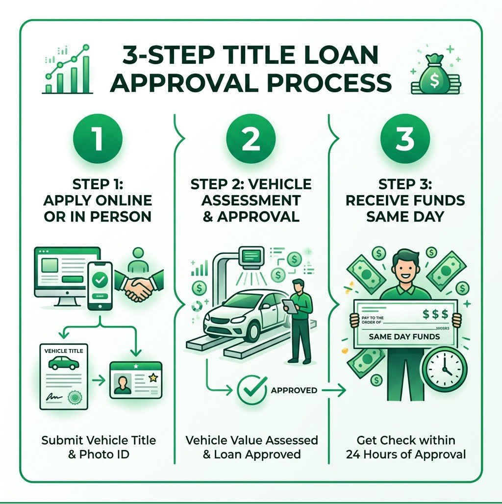 Three-step title loan approval process