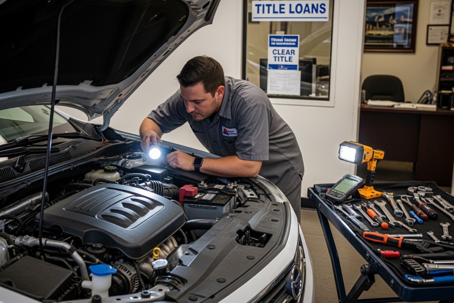 Vehicle inspection for Glendale auto title loan borrowing limits