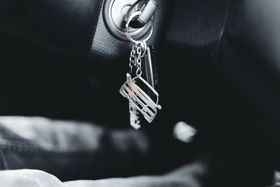 Car keys hanging in ignition